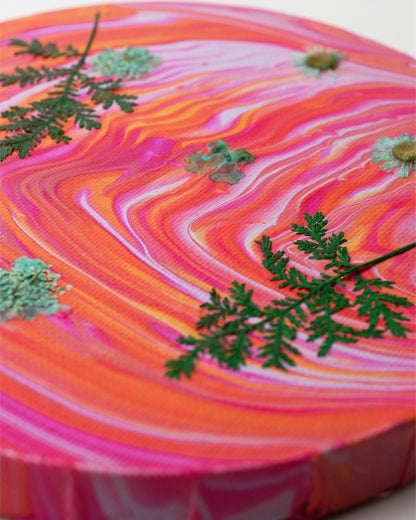 Pink Ripples Foliage Painting