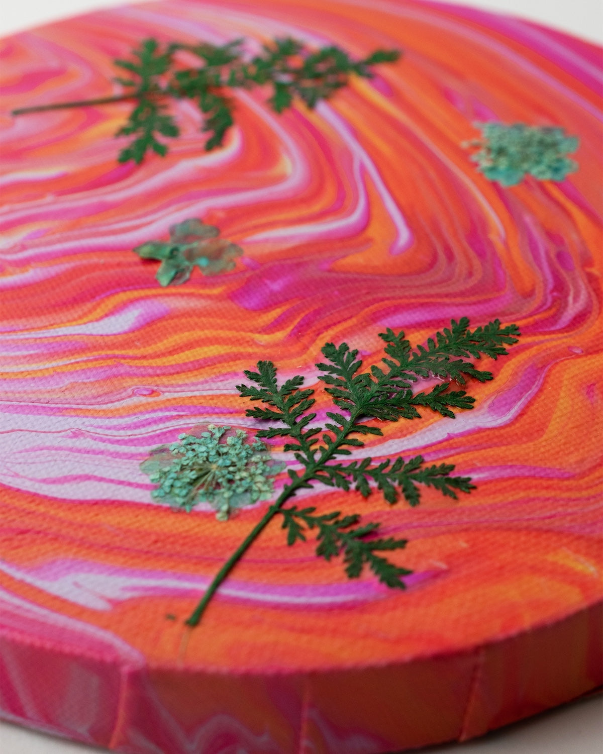 Pink Ripples Foliage Painting